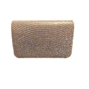 Perry White Shimmer Flap Clutch